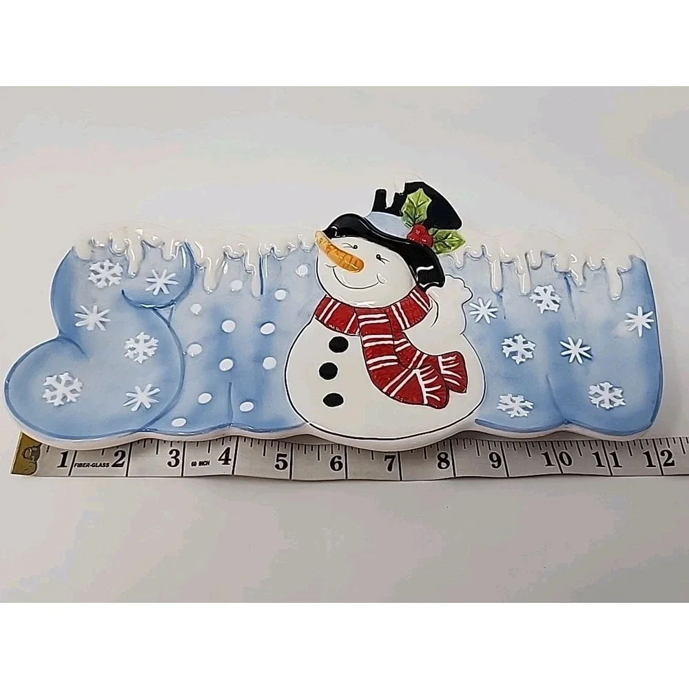 Fitz & Floyd Snowman Server Snack Therapy 12